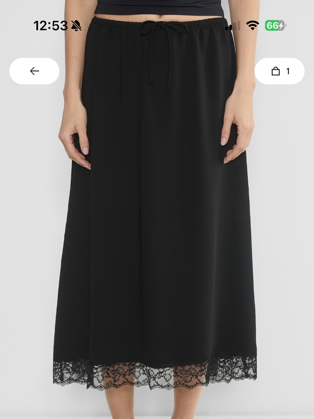 Aritzia Wilfred Black Elastic Waist Slip Skirt